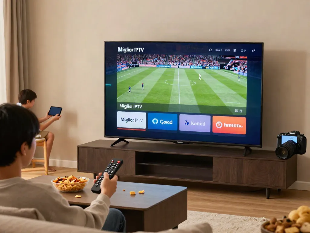 Miglior IPTV offers family-friendly entertainment in a cozy living room setting with high-definition streaming.