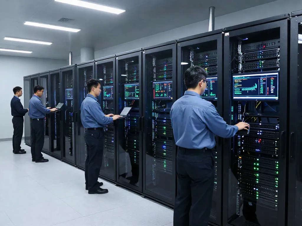 High-tech server infrastructure at ROKOK88 showcasing UK connectivity and modern technology.