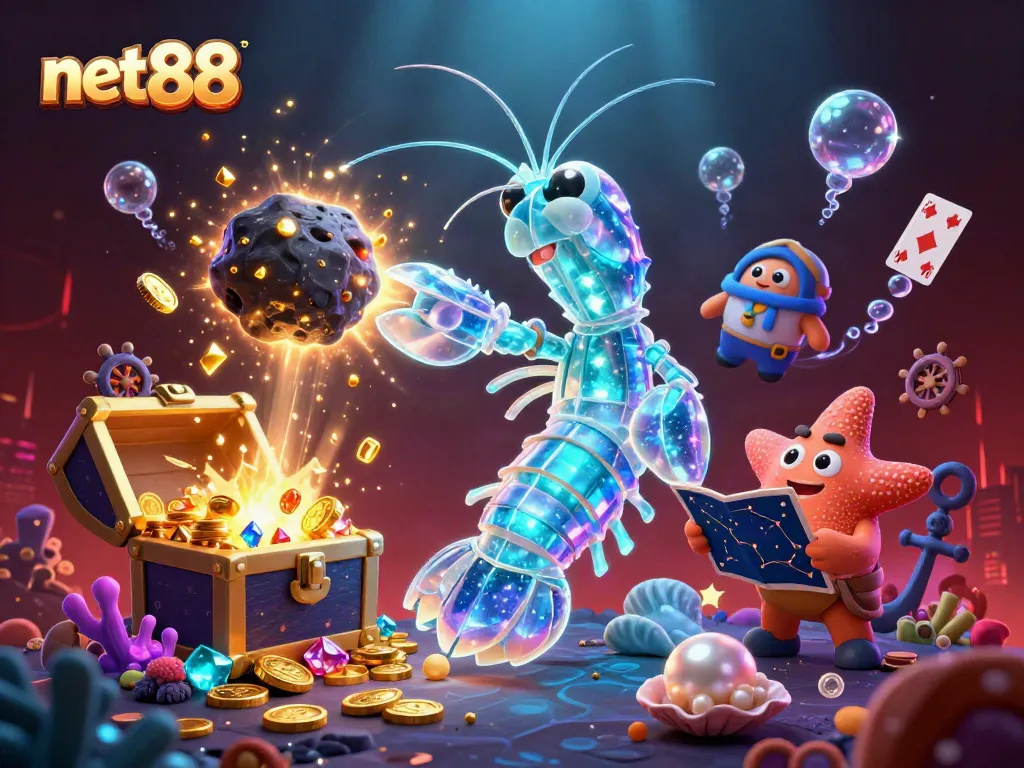Engage with net88's vibrant casino universe featuring a galactic samurai and underwater treasures.