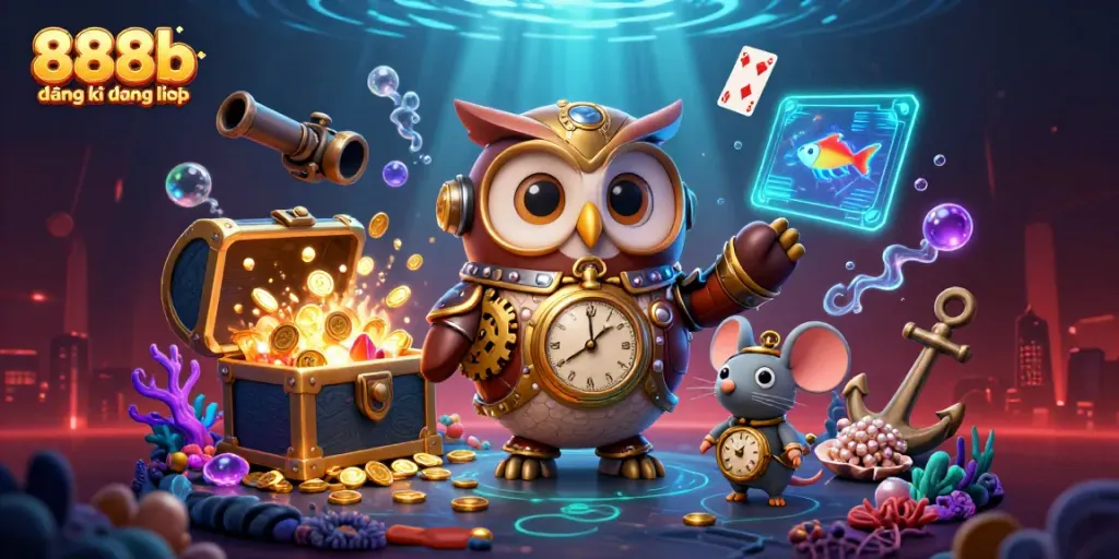 Experience exciting wins with 888b đăng ký đăng nhập in this vibrant 3D casino scene.
