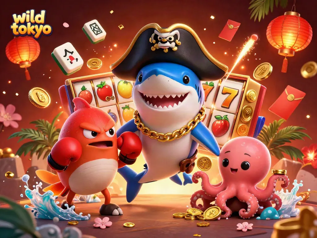 Win big at Wild Tokyo with exciting slot games illustrated through playful characters and dynamic elements.